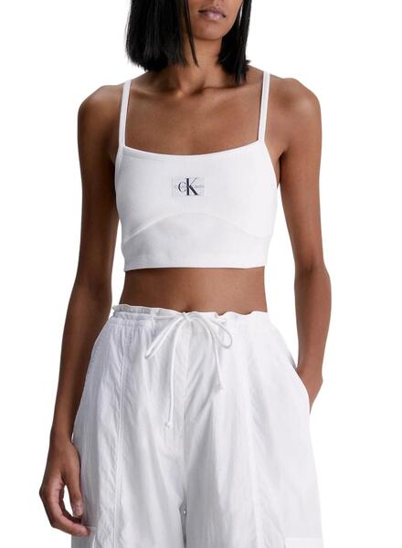 Top Calvin Klein Badge Blanco para Mujer