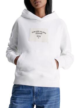 Sudadera Calvin Klein Relaxed Blanco para Mujer