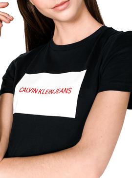 Camiseta Clavin Klein Institutional Negro Mujer