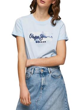 Camiseta Pepe Jeans Goldie Azul para Mujer