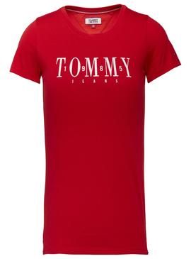 Camiseta Tommy Jeans Casual Rojo Mujer