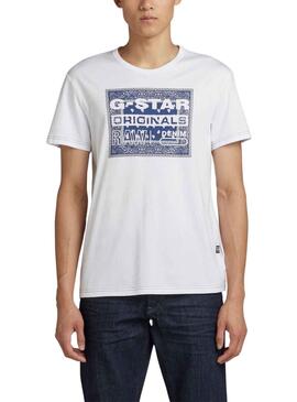 Camiseta G-Star Bandana Blanco para Hombre