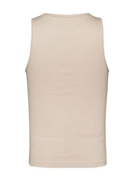 Camiseta Tommy Jeans Rib Tank Beige para Mujer