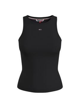 Camiseta Tommy Jeans Rib Tank Negro para Mujer