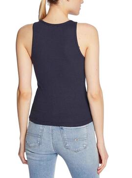 Camiseta Tommy Jeans Rib Tank Marino para Mujer