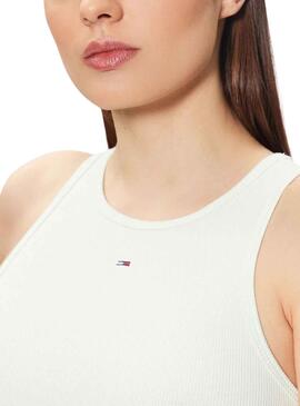 Camiseta Tommy Jeans Rib Tank Verde para Mujer