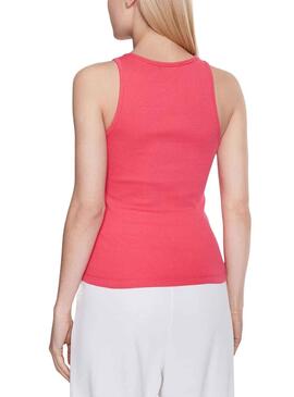 Camiseta Tommy Jeans Rib Tank Fucsia para Mujer