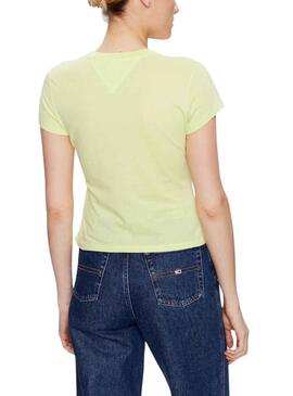 Camiseta Tommy Jeans Baby Amarillo para Mujer