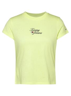 Camiseta Tommy Jeans Baby Amarillo para Mujer
