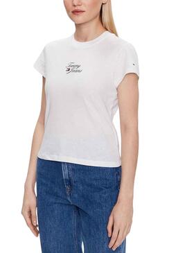 Camiseta Tommy Jeans Baby Blanco para Mujer