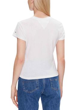 Camiseta Tommy Jeans Baby Blanco para Mujer