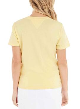 Camiseta Tommy Jeans Serif Amarillo para Mujer