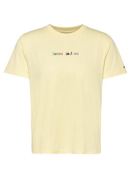 Camiseta Tommy Jeans Serif Amarillo para Mujer