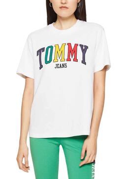 Camiseta Tommy Jeans Colours Blanco para Mujer