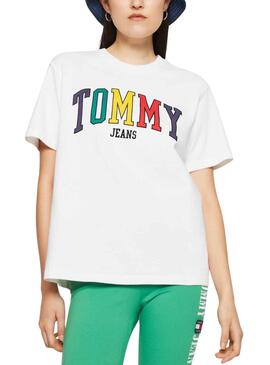 Camiseta Tommy Jeans Colours Blanco para Mujer