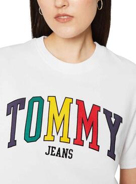 Camiseta Tommy Jeans Colours Blanco para Mujer