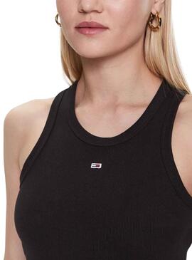 Vestido Tommy Jeans Essential Rib Tank Negro Mujer