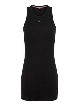 Vestido Tommy Jeans Essential Rib Tank Negro Mujer