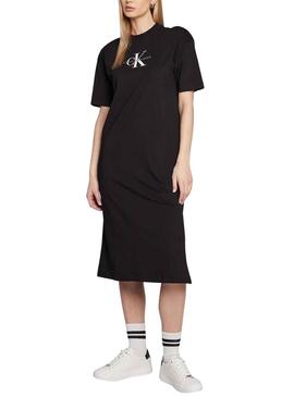 Vestido Calvin Klein Jeans Monologo Negro Mujer