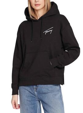 Sudadera Tommy Jeans Signature Hood Negro