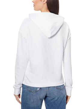 Sudadera Tommy Jeans Boxy Logo Blanco para Mujer