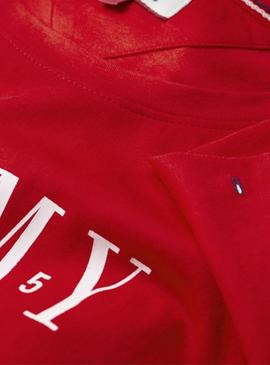 Camiseta Tommy Jeans Casual Rojo Mujer