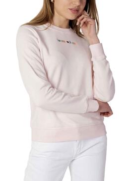 Sudadera Tommy Jeans Crew Rosa para Mujer