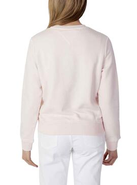 Sudadera Tommy Jeans Crew Rosa para Mujer