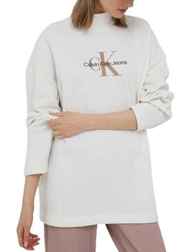 Sudadera Calvin Klein Archival Monologo Blanco 