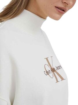 Sudadera Calvin Klein Archival Monologo Blanco 