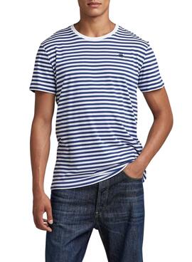 Camiseta G-Star Stripe Azul para Hombre