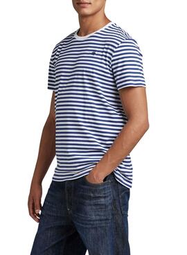 Camiseta G-Star Stripe Azul para Hombre