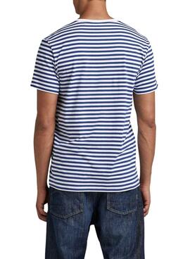 Camiseta G-Star Stripe Azul para Hombre