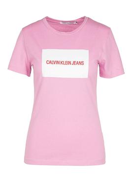 Camiseta Calvin Klein Institutional Box Rosa Mujer
