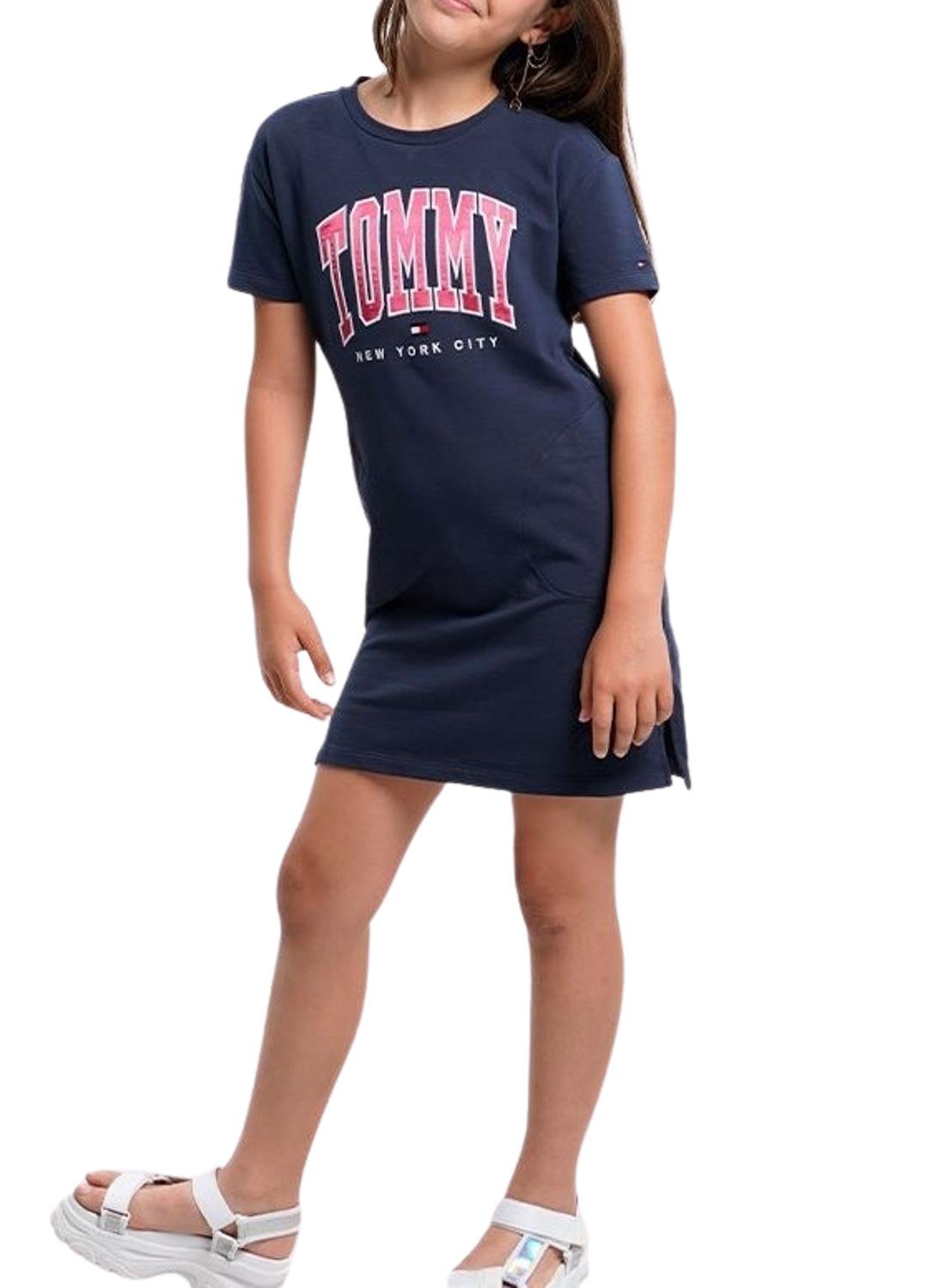  Tommy Hilfiger Vestido para niña, Azul Marino : Ropa, Zapatos y  Joyería