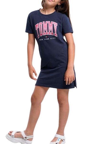 Vestido Tommy Hilfiger Varsity Marino para Niña
