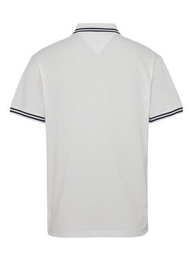 Polo Tommy Jeans Tipping Blanco para Hombre