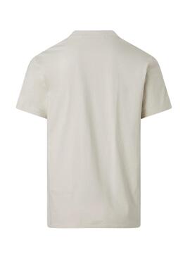 Camiseta Calvin Klein Chenille Beige para Hombre