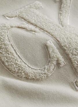 Camiseta Calvin Klein Chenille Beige para Hombre