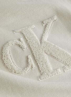 Camiseta Calvin Klein Chenille Beige para Hombre