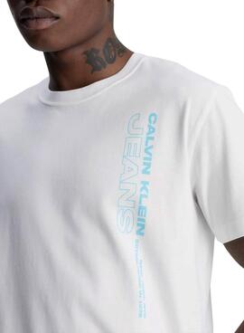 Camiseta Calvin Klein Stacked Blanco para Hombre