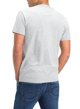 Camiseta Tommy Jeans Split Logo Gris