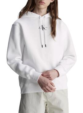 Sudadera Calvin Klein Logo Blanco para Hombre