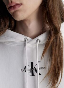 Sudadera Calvin Klein Logo Blanco para Hombre