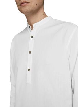 Camisa Jack and Jones Placket Blanco para Hombre