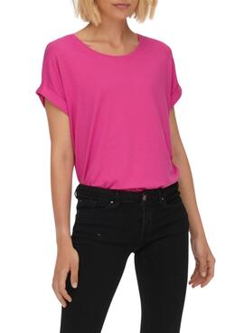 Camiseta Only Moster Fucsia para Mujer