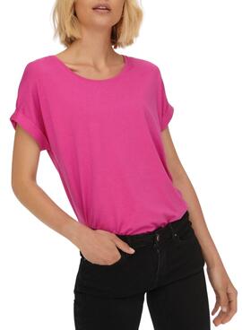 Camiseta Only Moster Fucsia para Mujer