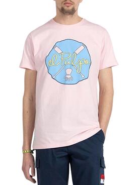 Camiseta El Pulpo Splash Rosa para Hombre