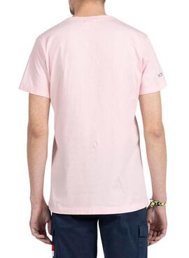 Camiseta El Pulpo Splash Rosa para Hombre