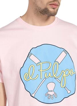 Camiseta El Pulpo Splash Rosa para Hombre